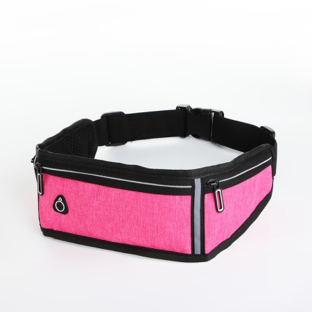 Lightning waist bag, 3 departments, pink color