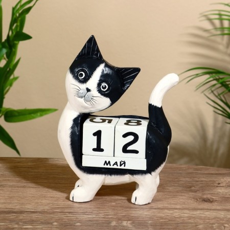 Eternal calendar "cat" tree 15x22x6 cm-2