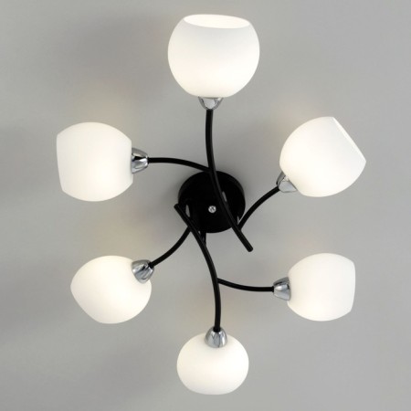 Ceiling chandelier Citilux "Florida" CL148165, 80x55x14.5 cm, 6x60W, E14, Black Color Black-9