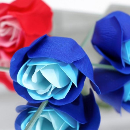 Soap roses of colored shades and gold rose, set 11 pcs-8
