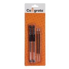 A set of gel pens, 2 pieces, black, complete with rods 2 pieces, on a blister