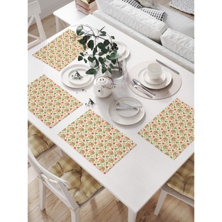 A set of napkins for setting the Christmas postcard, rectangular, size 32x46 cm, 4 pcs