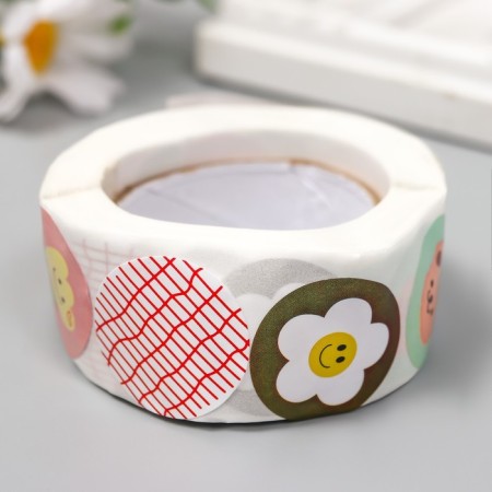 Stick Paper "Flower" d = 2.5 cm 500 pcs in a roll 3x6.5x6.5 cm-2