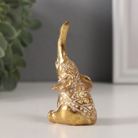 Souvenir Polystone "Elephant. Indian patterns" gold 3.3x3.5x7.5 cm-2