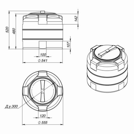 Cylindrical capacity, series t, 100 l, black-1