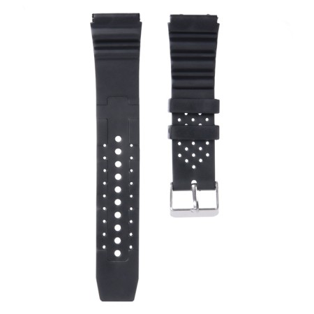 Watch strap, 22 mm, silicone, l-22.5 cm, black-1