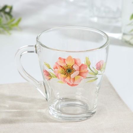 Glass Glass "Watercolor Flowers", 250 ml, MIX drawing