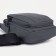 Male sling bag from textiles, headphone opening, gray color