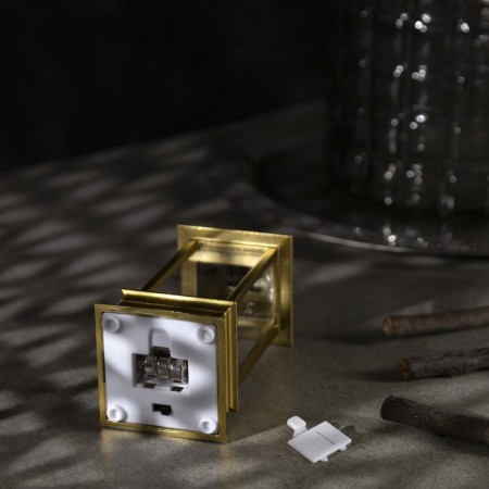LED figure "Golden Lantern with a candle" 5.5 × 13 × 5.5 cm, plastic, batteries AG13x3, glow warm white-2