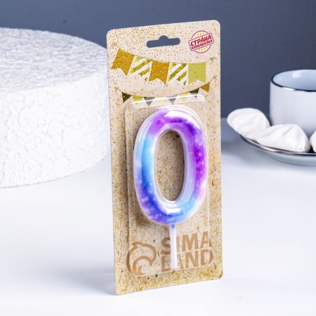 Candle in the cake on the skewer "Galaxy", the number 0, 9 cm, giant-1