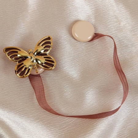 Picking for curtains "Butterfly", 6 × 4 cm, 26 cm, gold/brown color-1