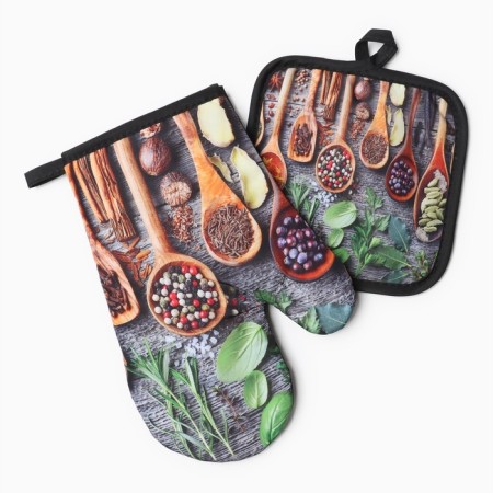 Kit. set 2 pr. Dilyana Provence Provence. 17*17 cm, mittens. 26*16 cm, 100% p/e-1