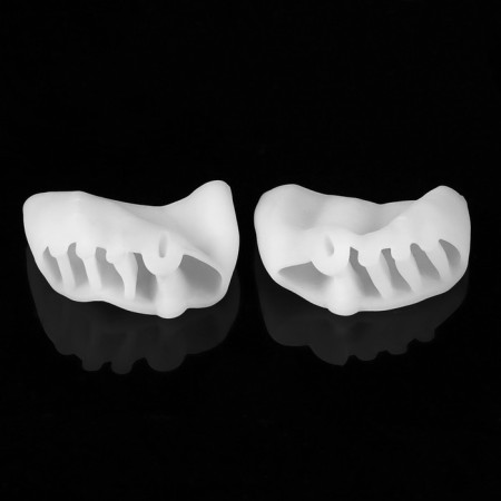 Correctors - separators for the toes, on the cuff, 4 separators, silicone, 8 × 6.5 cm, pair, white color-4