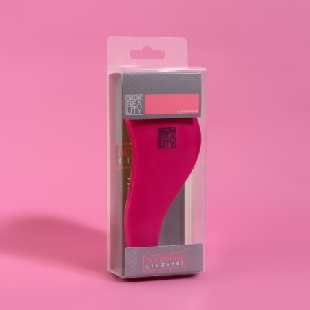Massage comb, 6 × 14.5 cm, PVC box, pink/yellow color-3