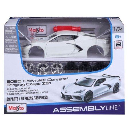 MASTO DIE-CAST 2020 Chevrolet Corvette Stingray Coupe Z51, 1:24, White color-11