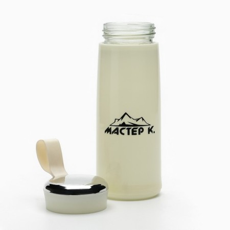 Water bottle, 400 ml, "Master K", glass, yellow-1