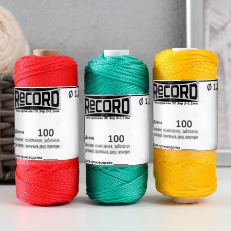 Thread PP 3PR d = 1.1mm (100, green, yellow, red, c4 "set 3 pcs)