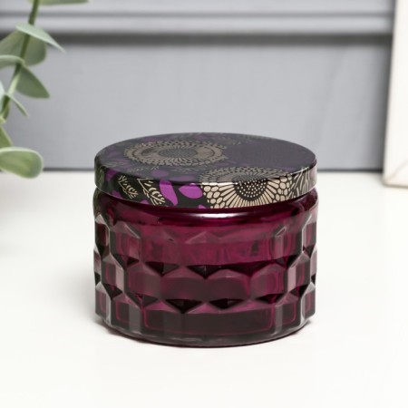 Bank for candles glass with a lid "Sot" Fiolet 5x7x7 cm, mix-1