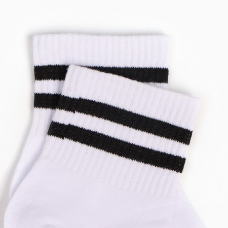 Women's socks, white/black strip, size 36-39-2