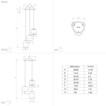Suspended ceiling lamp Aguilarees, 3x40W E27-3