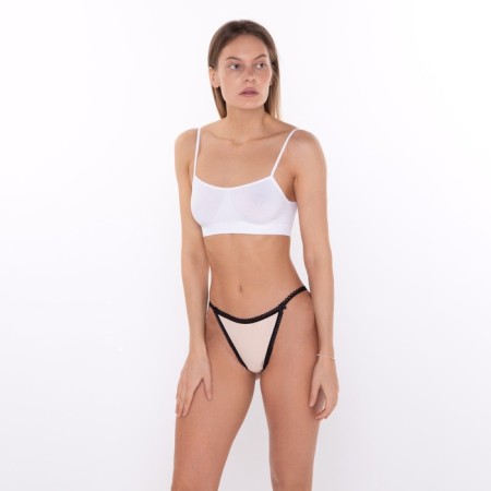 Panties of tanga women, beige color, size 46