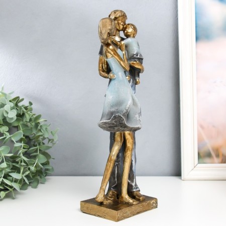 Souvenir Polystone "Family couple with son" Gray 10x12x32 cm-1