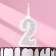 Candle for Cake "Super Blood", 10.4 cm, number "2", silver sparkle