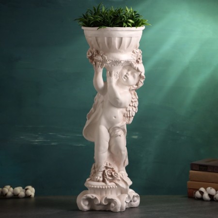 Figure pot "Angel with roses", aged, 1.8 l/ 24x24x70cm
