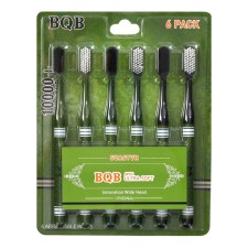 Set of 6 toothbrushes, 10,000 bristles, green, soft stiffness
