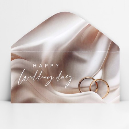 Happy Wedding Day, silk, 16.5 x 8 cm money-3
