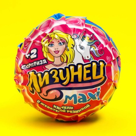 Caramel "Lizunets" on a stick with a chewing elastic band, for girls, 125 g-2