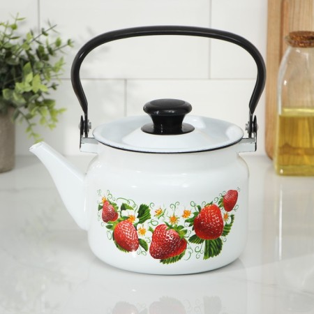 Cylindrical kettle, 2 l, induction, neckline, white color-6