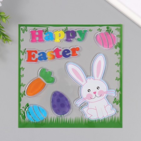 Silicon sticker on the glass "Happy Easter" 19.5x19.5 cm 7882176