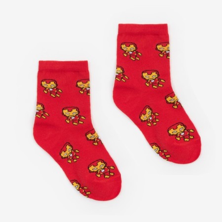 Children's socks "Iron Man", red color, size 16 (26-28)-1