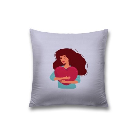 Decorative pillowcase "hugging heart", on a zipper, size 45x45 cm