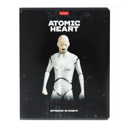 Notebook of 48 sheets in the "Atomic Heart" cage, cover coated cardboard, rounded angles, block 65 g/m2, 5V, mix-5