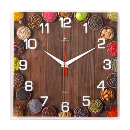 Wall clock: kitchen, "spices", 25 x 25 cm