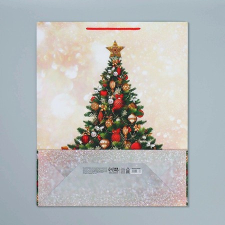Package Gift New Year Laminated "Heat in the House", XL 40 x 49 x 19 cm, New Year-9