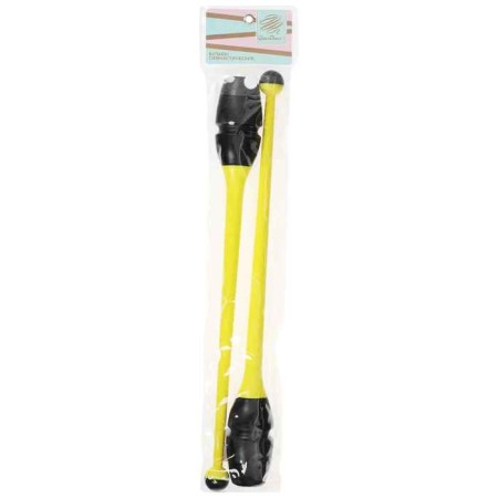 Bulas for rhythmic gymnastics inserted Grace Dance, 36 cm, yellow/black color-8