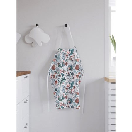 Apron of a kitchen apron with a “Cozy winter” photo print, adjustable, size OS