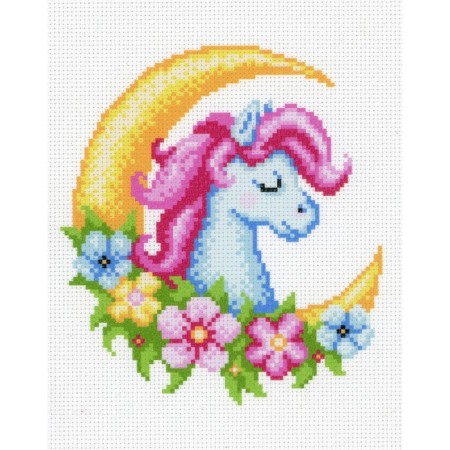 Canvas "Lunar horse" 30 × 21 cm (without threads)