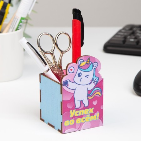 Pencil "Success in everything!" unicorn, 6x6x10 cm