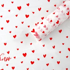 Flower film Packaging Moisture -resistant “I love”, white, 0.6 x 10 m