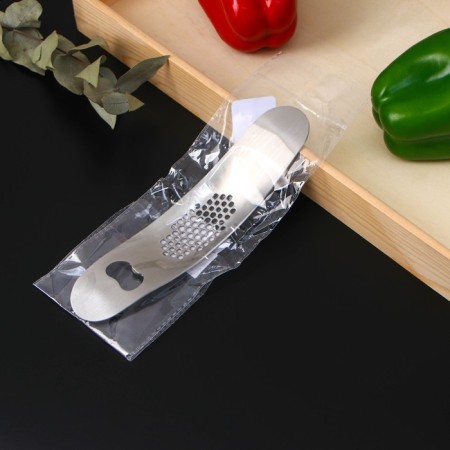 Magistro Steel garlic press, 19.5 × 4.5 cm, stainless steel, silver color-3
