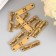 Decorative element "handmade" color gold 2.5x0.6 cm