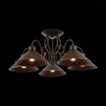 Ceiling EVOLUCE lamp. Sle120402-05. Ciolla. 5x60 watts, E27, 66x66x24 cm, dark -brown color-9