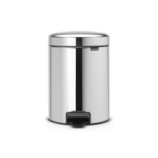 Brabantia Newcon bucket, plastic inner bucket, with a pedal, polished steel color, 3 liters