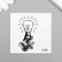 Black Tattoo on the body "Black. Light bulb" 6x6 cm