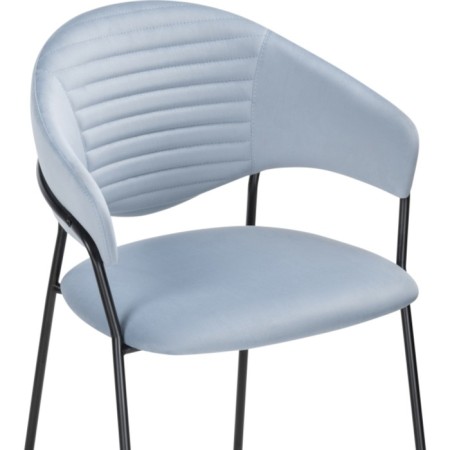 Chair on the metal frame Runso metal/velor, black/blue 57x56x82 cm-4