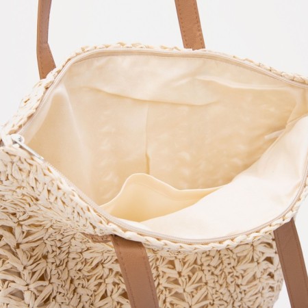 Zipper bag with lightning, beige color-2